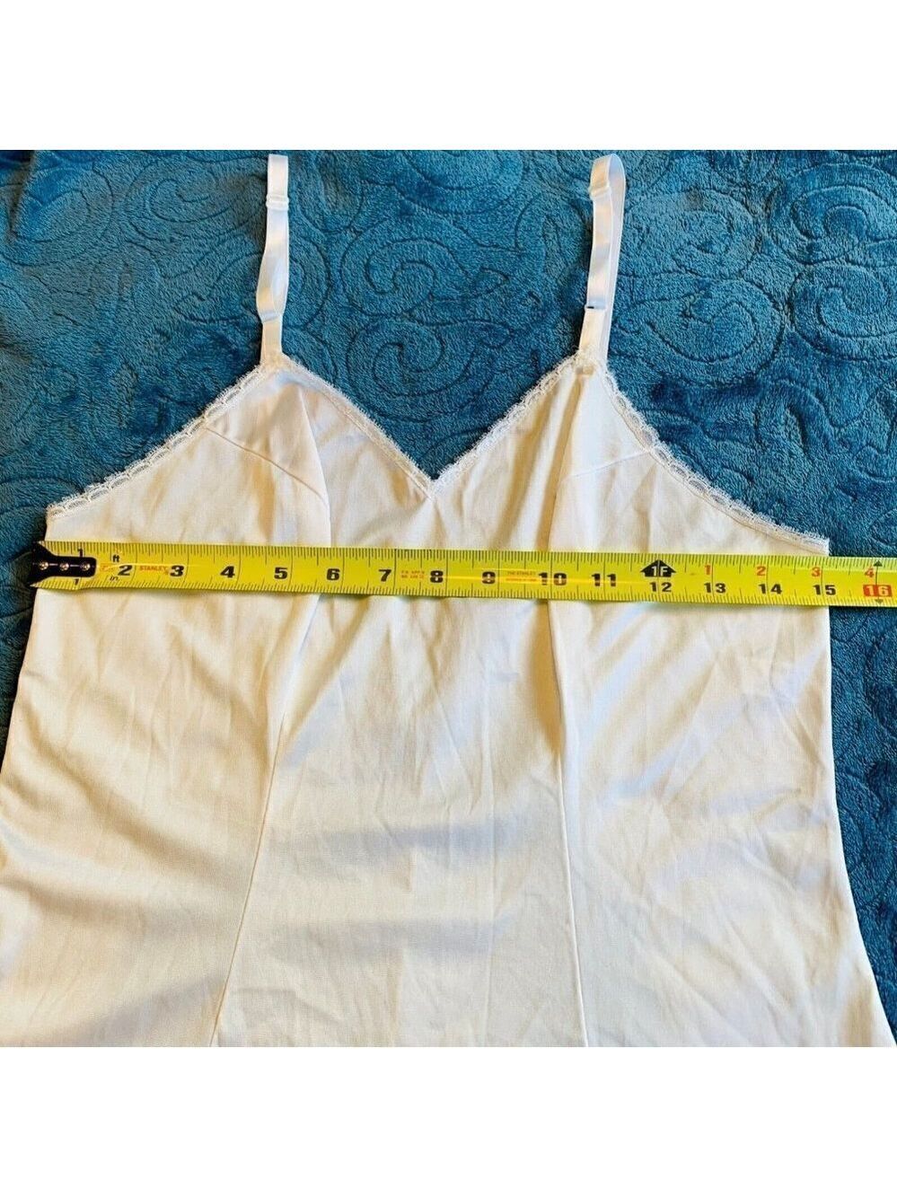 Vintage Vanity Fair Womens Nylon Camisole Top Size 34 With Lace Trim White Slip - Picture 6 of 10